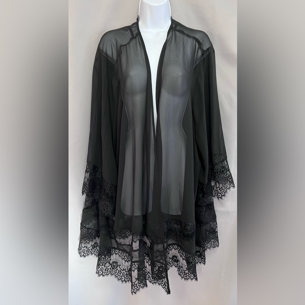 Cato Est. 1946 Kimono Cover Women’s Black Lace Sz 26/28 new